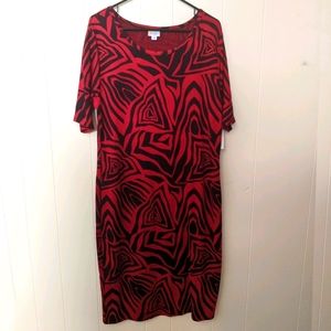 NWT LuLaRoe XL Red & Black Julia Dress